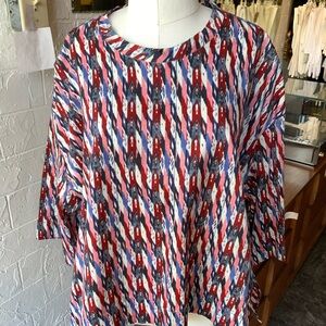 Isabel Marant Red and Blue Short Sleeve Top